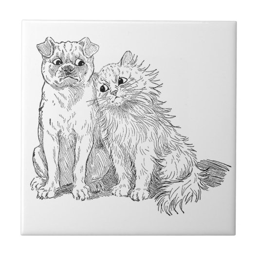 猫は犬まで抱きしめます タイル (正面)