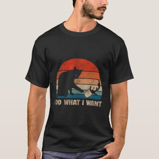 猫は猫のユーモア猫 Tシャツ (正面)