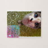 猫は猫の王様を見おもしろいる ジグソーパズル (横)