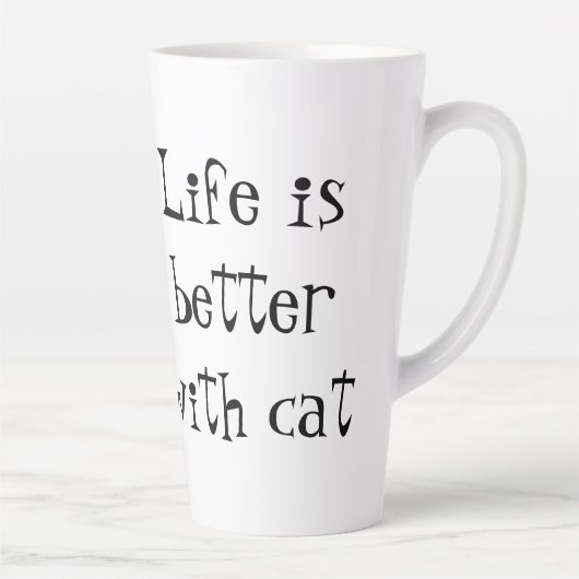 猫は生きがいが好い カフェラテマグ (右)