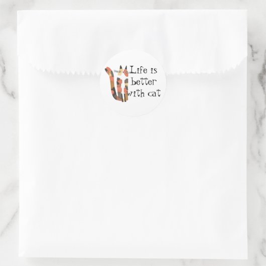 猫は生きがいが好い ラウンドシール (バッグ)