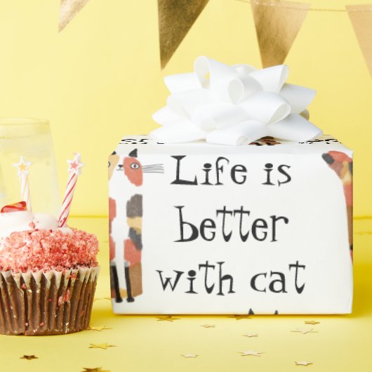 猫は生きがいが好い ラッピングペーパー (誕生日パーティー)