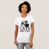 猫は生きとし Tシャツ (正面フル)