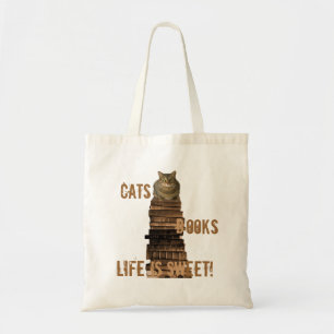 猫は生き物が甘い – 茶色 トートバッグ