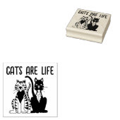 猫は生き猫のスタンプ ラバースタンプ (押印)