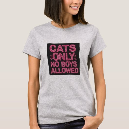 猫は男の子だけTシャツ Tシャツ (正面)