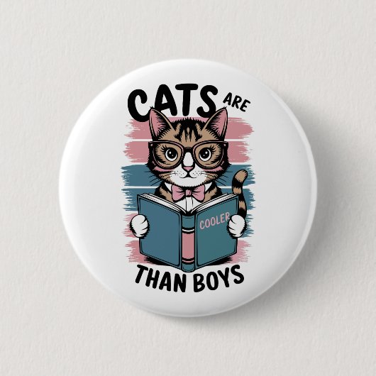 猫は男クールの子より 缶バッジ (正面)