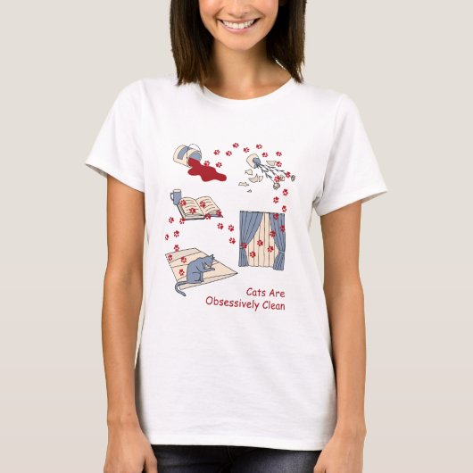 猫は異常にきれい Tシャツ (正面)