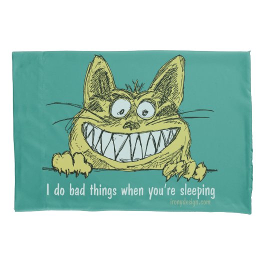 猫は眠るとき悪い事をします 枕カバー (正面)