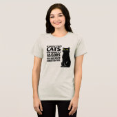 猫は神だったことを決して忘れない トライブレンドTシャツ (正面全面)