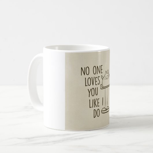 猫は私が陶磁器のマグをするように愛します コーヒーマグカップ (正面左)