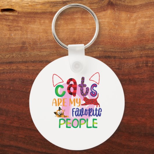 猫は私のお気に入りの人たち_2 キーホルダー (正面)