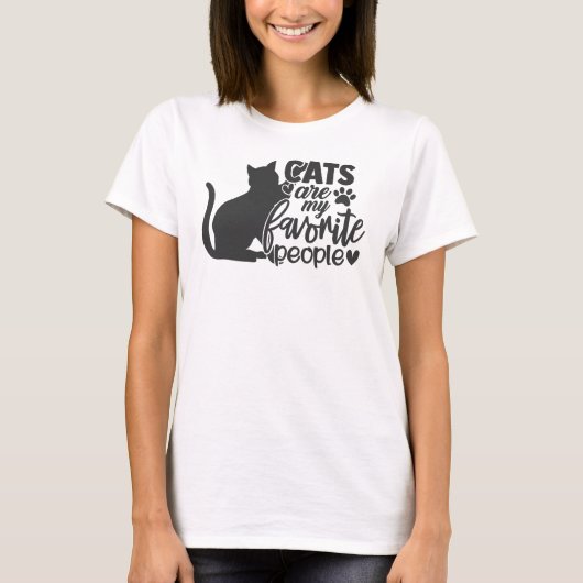 猫は私のお気に入りの人 Tシャツ (正面)