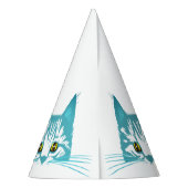 猫は私のお気に入りの引用文おもしろいターコイズステンシル パーティーハット (裏面)