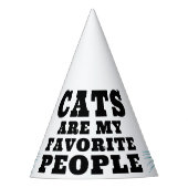 猫は私のお気に入りの引用文おもしろいターコイズステンシル パーティーハット (正面)