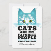 猫は私のお気に入りの猫 |おもしろいモダンパーティー誕生日 シーズンカード (正面)