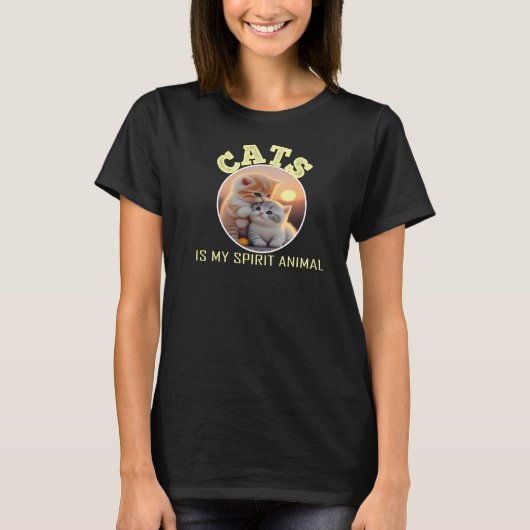 猫は私のスピリットアニマル Tシャツ (正面)