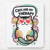 猫は私のセラピー マウスパッド (正面)