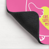 猫は私のハート マウスパッド (コーナー)