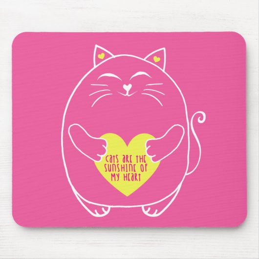 猫は私のハート マウスパッド (正面)