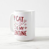 猫は私のバレンタイン コーヒーマグカップ (正面左)