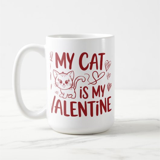 猫は私のバレンタイン コーヒーマグカップ (左)