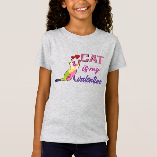 猫は私のバレンタイン Tシャツ (正面)