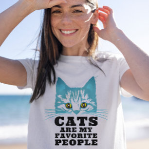 猫は私の一番好きな人 モダンブルー グランピー Tシャツ