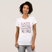 "猫は私の一番好きな人" 楽しい猫ママ Tシャツ (正面フル)