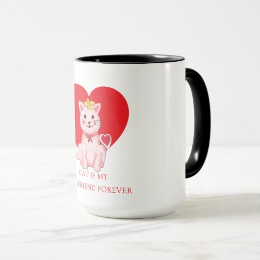 猫は私の友最高の人永遠にかわいい マグカップ (正面右)