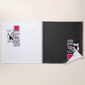 猫は私の愛 ビーチタオル (正面)