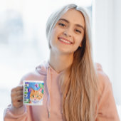 猫は私の部族 |オレンジ色の猫と花 コーヒーマグカップ