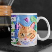 猫は私の部族 |オレンジ色の猫と花 コーヒーマグカップ