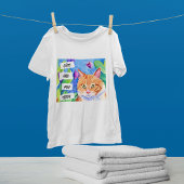猫は私の部族 |オレンジ色の猫と花 Tシャツ