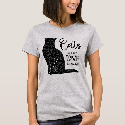 猫は私のLOVE Language Tシャツ (正面)