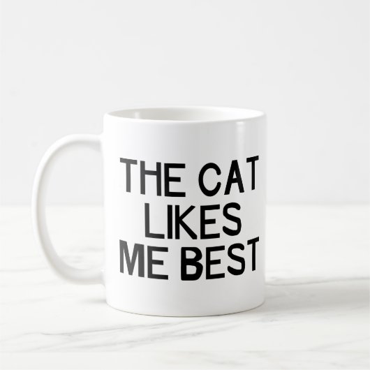 猫は私を好みます コーヒーマグカップ (左)
