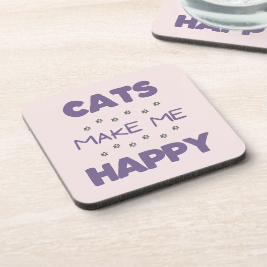 猫は私を幸せな懸命プラスチックのコースターにする コースター (左側)
