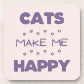 猫は私を幸せな懸命プラスチックのコースターにする コースター (正面)