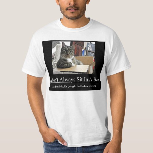 猫は箱に…坐ります Tシャツ (正面)