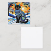 猫は絵画寒くて風がエレガント強い スクエア名刺 (正面/裏面)