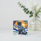 猫は絵画寒くて風がエレガント強い スクエア名刺 (スタンド正面)