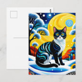 猫は絵画寒くて風がエレガント強い ポストカード (正面/裏面)