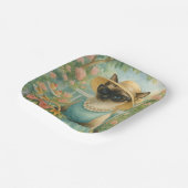 猫は美しい庭にいる ペーパープレート (傾斜あり)