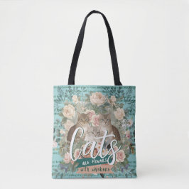猫は花の別荘 コアボタニカルアート トートバッグ