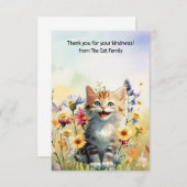 猫は花畑だ サンキューカード (正面/裏面)