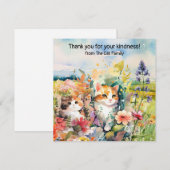 猫は花畑にいる サンキューカード (正面/裏面)