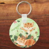 猫は葉が凍る キーホルダー (正面)