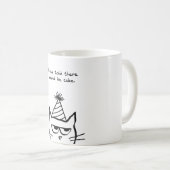 猫は誕生日-おもしろいな猫のコーヒー・マグ--を憎みます コーヒーマグカップ (正面右)
