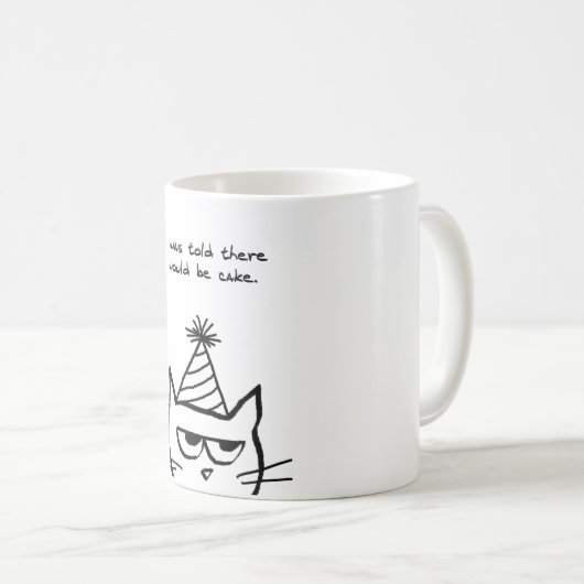 猫は誕生日-おもしろいな猫のコーヒー・マグ--を憎みます コーヒーマグカップ (正面右)