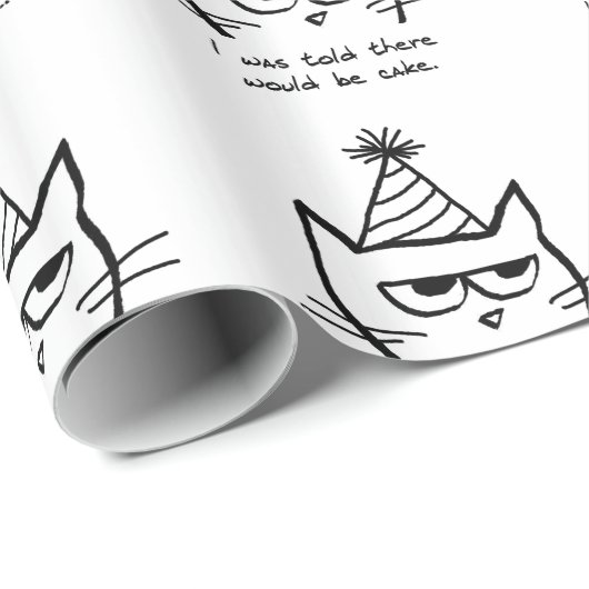 猫は誕生日-おもしろいな猫の包装紙--を憎みます ラッピングペーパー (ロールコーナー)